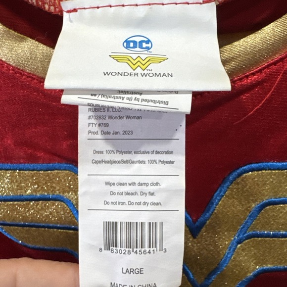 Rubie's Wonder Woman Costume Youth Size Large Halloween Dress - Ships Fast - Picture 8 of 11
